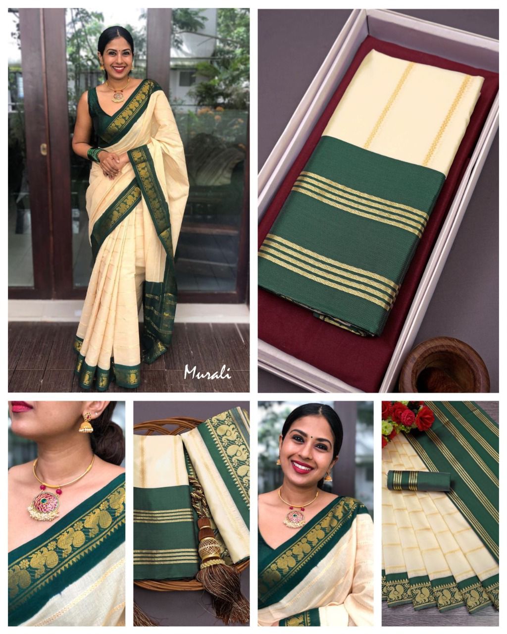 Stylish Cream Soft Silk Saree With Attractive Blouse Piece